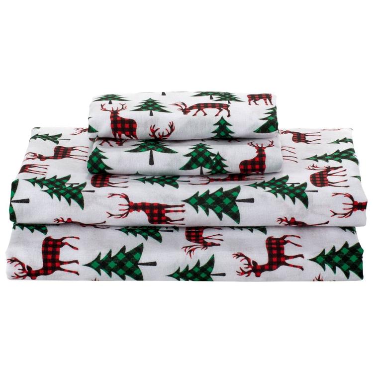 Ashley Cooper(tm) Reindeer Check Flannel Sheet Set
