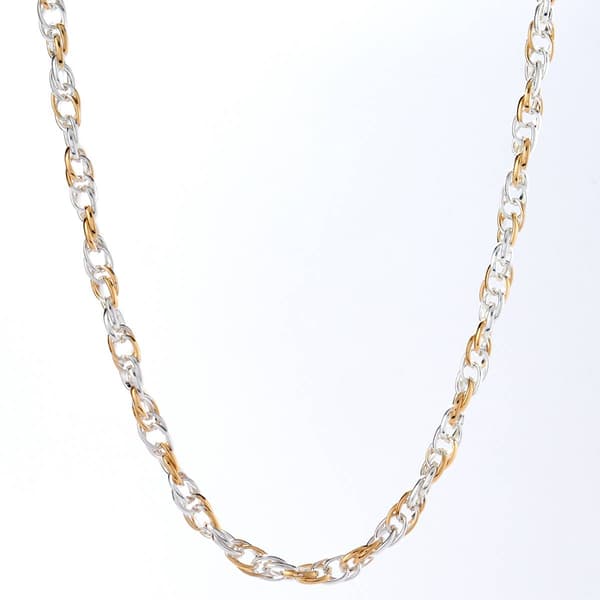 Design Collection 18in. Two-Tone Interlock Necklace - image 