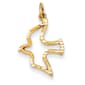 Gold Classics(tm) 14kt. Satin & Diamond Cut Dove Charm - image 1