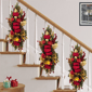 Puleo International Pre-Lit Adorned Gold & Red Banister Swag - image 3