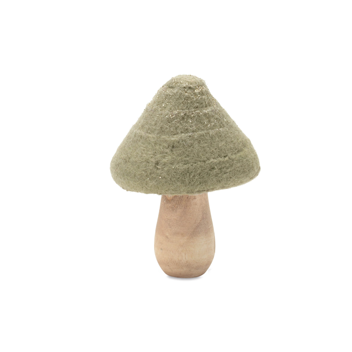 Melrose Glittered Wool Mushroom Decor - Set of 2