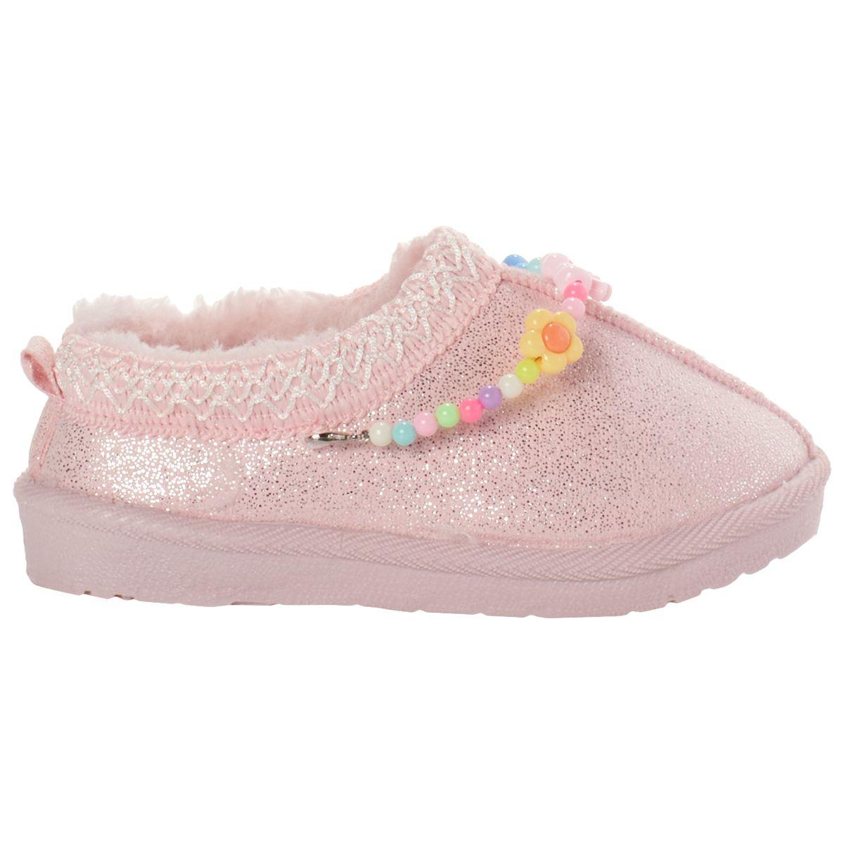 Little Girls Josmo Pink Scuff with Beads Clogs