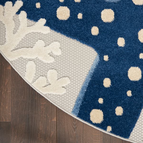 Nourison Aloha Starfish Print Indoor/Outdoor Round Rug