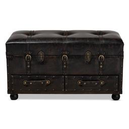 Baxton Studio Callum 2 Drawer Storage Trunk Ottoman