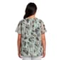 Plus Size Kasper Short Flutter Sleeve Blurred Brushstroke Blouse - image 2