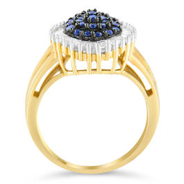 Gemstone Classics&#8482; 1ctw. Blue Sapphire Diamond Cluster Ring