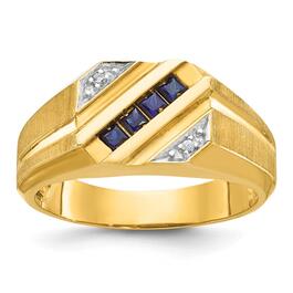 Mens Gentlemens Classics&#40;tm&#41; 14kt. Gold Created Blue Sapphire Ring
