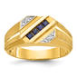 Mens Gentlemens Classics(tm) 14kt. Gold Created Blue Sapphire Ring - image 1