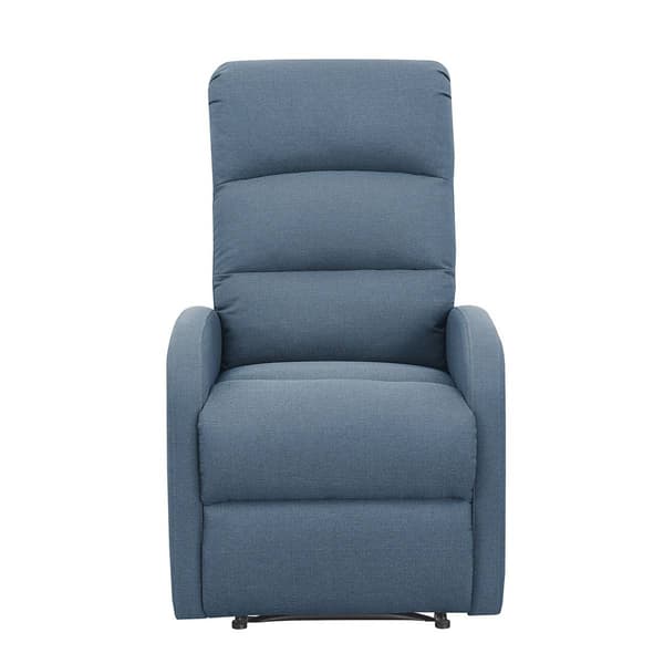 New Ridge Home Goods Charlotte Manual Upholstered Recliner - Blue