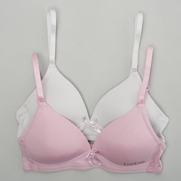 Girls (7-16) Bebe 2pk. Molded Solid Bras - image 