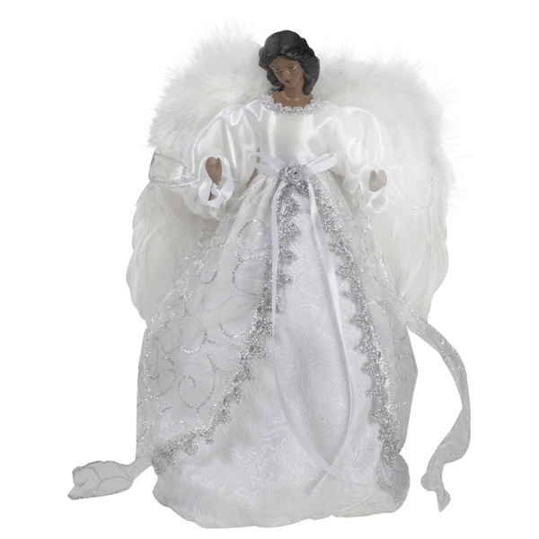 Northlight African American Silver Angel Christmas Tree Topper