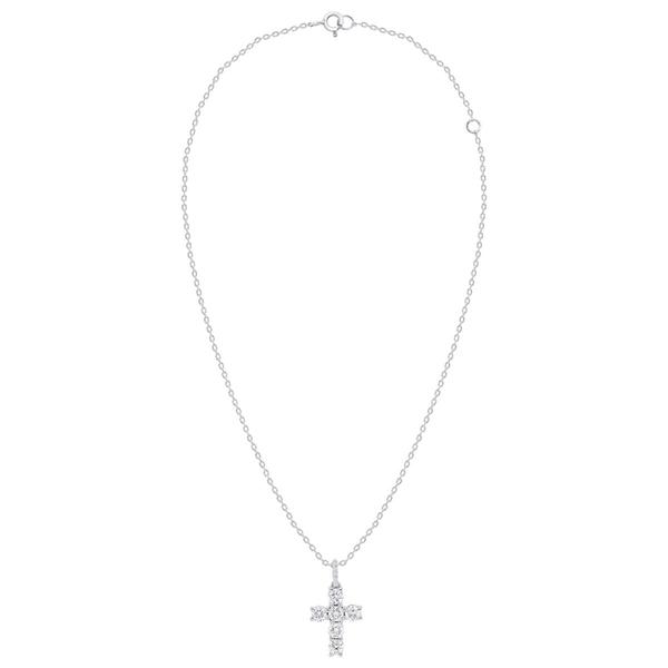 Nova Star(R) Sterling 1/2ctw. Lab Grown Diamond Cross Pendant - image 