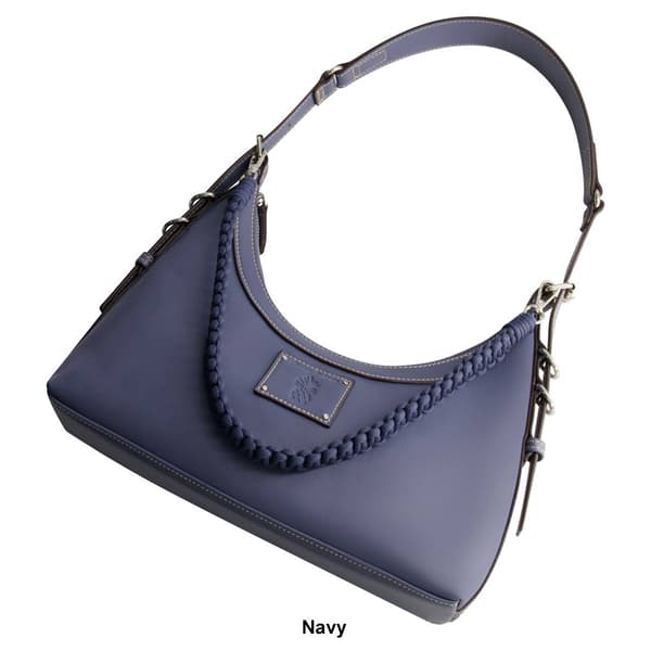 Tommy Bahama Debossed Logo Zip-Top Hobo - image 