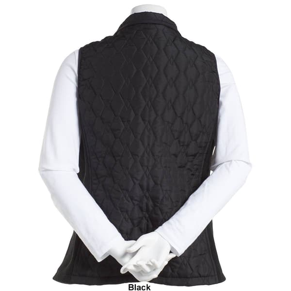 Petite Architect&#174; Full Zip Basic Quilted Vest w/Rib Side Panel