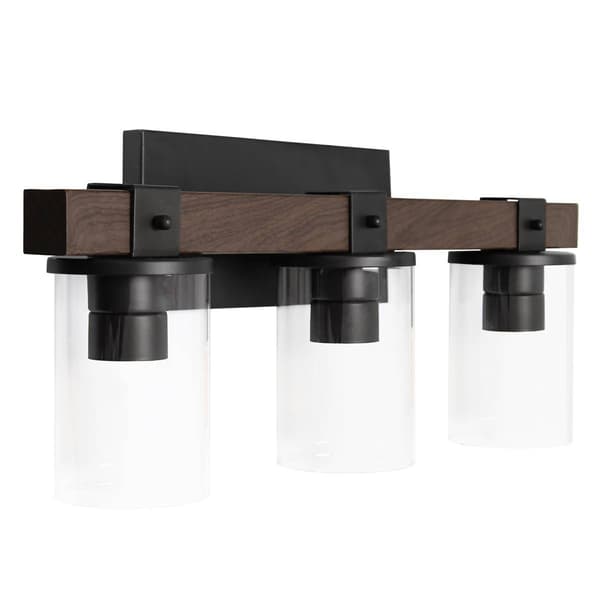 Lalia Home Farmhouse Rustic Wood Look 3 Light Bath Vanity