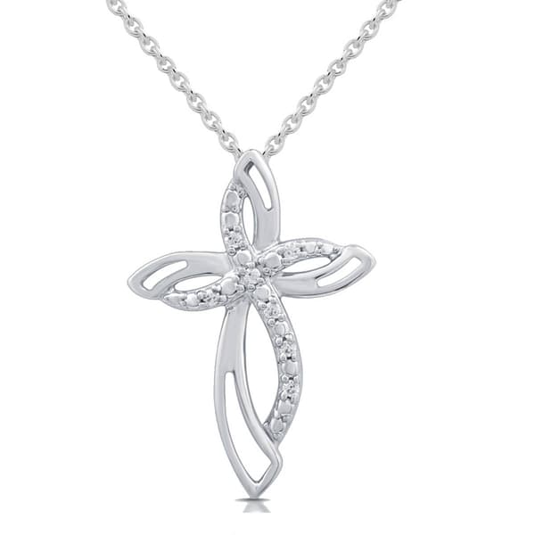 Marsala 1/20ctw. Diamond Fancy Cross Pendant Necklace