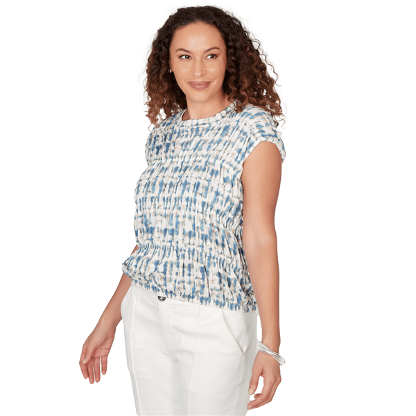 Womens Skye’s the Limit Summer Spice Cap Sleeve Blouse