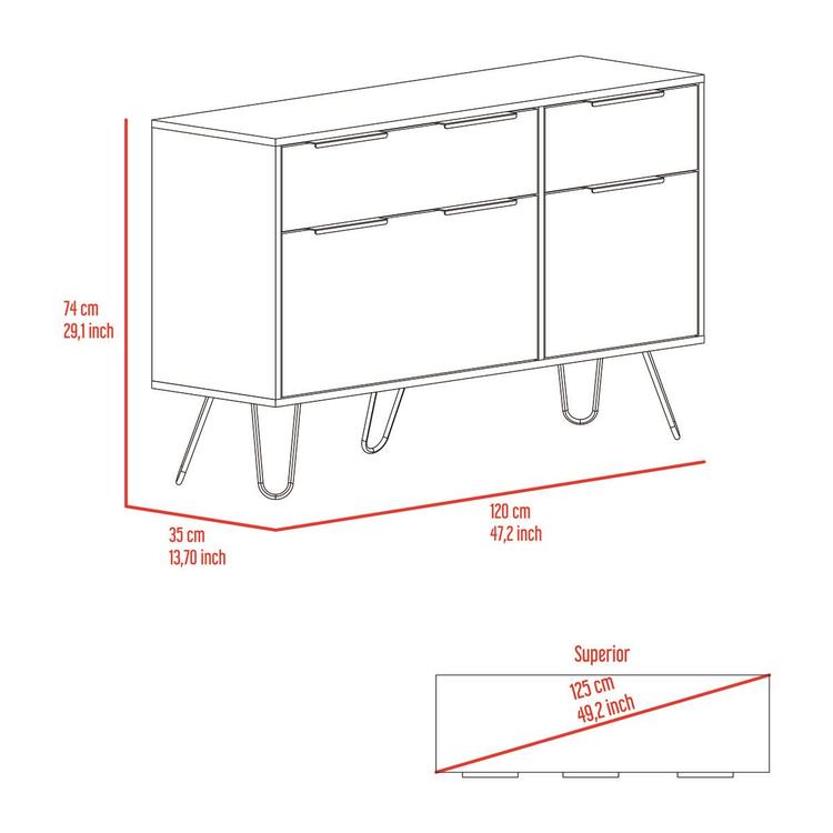 FM FURNITURE Monaco Light Oak Double Dresser