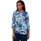 Womens Alfred Dunner Good To Go Exploded Paisley Split Neck Top - image 2