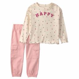 Toddler Girl Carter''s(R) 2pc. Happy Striped Twill Top & Pants Set