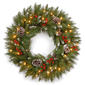 National Tree 30in. Frosted Berry Wreath with Clear Lights - image 1