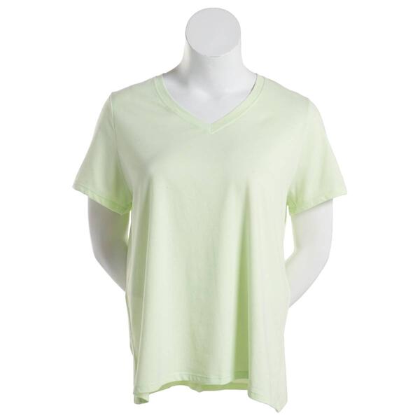 Plus Size Calvin Klein Performance Embroidered V-Neck Tee - image 