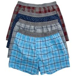 Mens Hanes(R) Ultimate 4 Pk. Core Woven Boxers - Blue/Multi
