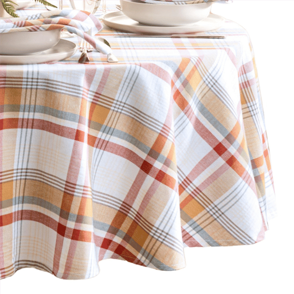Threadmade Seneca Plaid Harvest Cotton Tablecloth