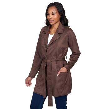 Plus Size Skye’s The Limit Riding High Long Sleeve Suede Jacket - Boscov's
