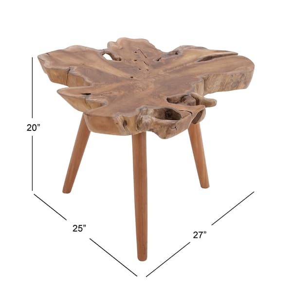 9th & Pike&#174; Brown Teak Accent Table