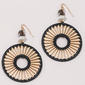 Ashley Cooper(tm) Black Raffia Sunburst Wheel Drop Earrings - image 1