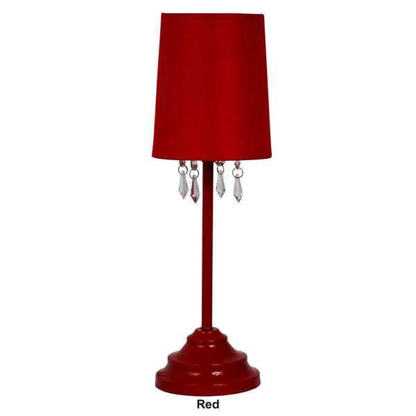Simple Designs Table Lamp w/Fabric Shade & Hanging Acrylic Beads