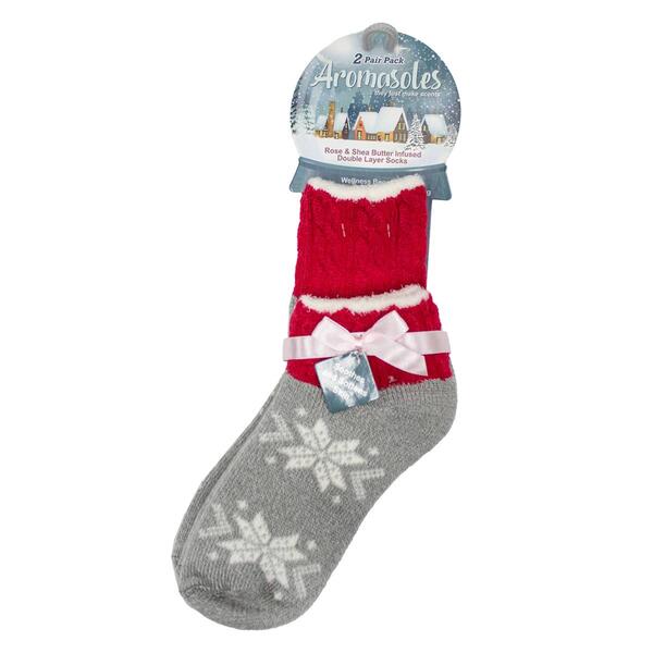 Aromasoles 2pk. Rose & Shea Butter Infused Socks - image 