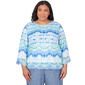 Plus Size Alfred Dunner Hyannisport Knit Tie Dye Biadere Top - image 1