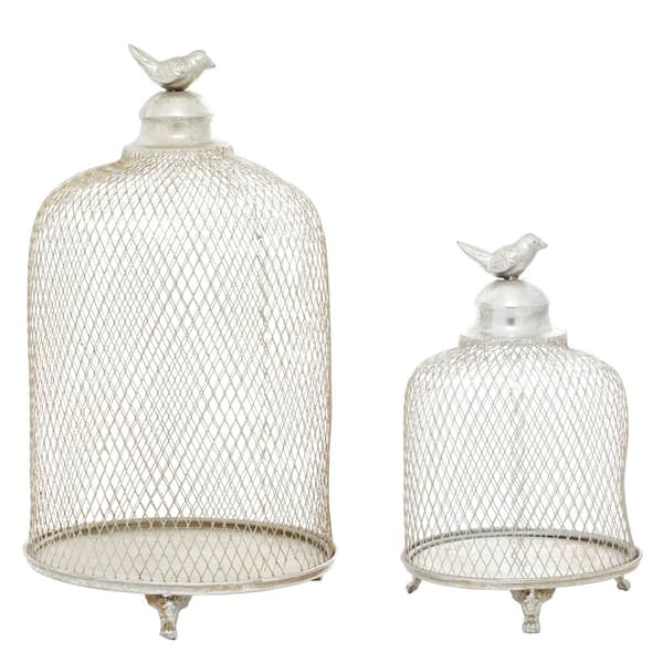 9th &amp; Pike® Metal Cloche Candle Holder Lanterns - Set of 2