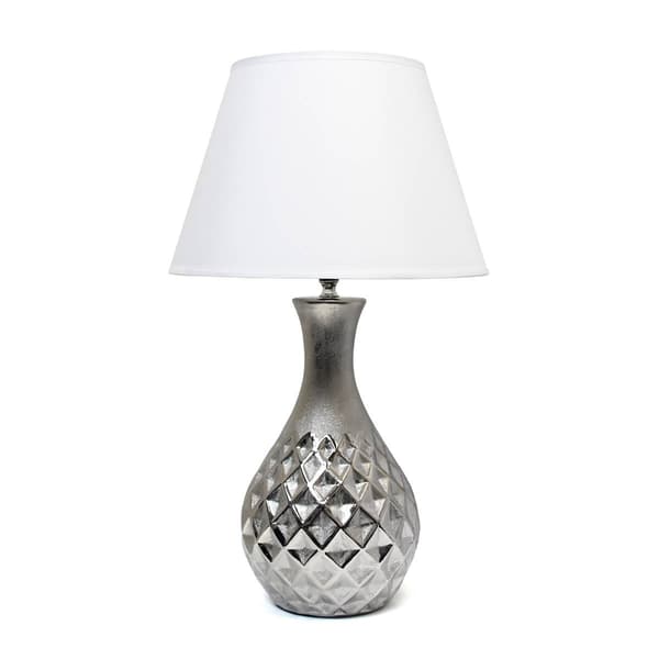 Elegant Designs Juliet Ceramic Table Lamp w/Metallic Silver Base