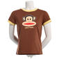 Juniors C-Life Paul Frank Stripe Shoulder Ringer Baby Tee - image 2
