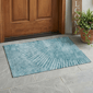 HomeRoots Teal Abstract Washable Non Skid Indoor Outdoor Accent - image 1