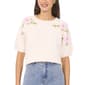Womens Cece Short Sleeve Floral Embroidery Sweater - image 1
