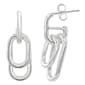 Marsala Fine Silver Plated Graduated Oval Link Drop Earrings - image 1