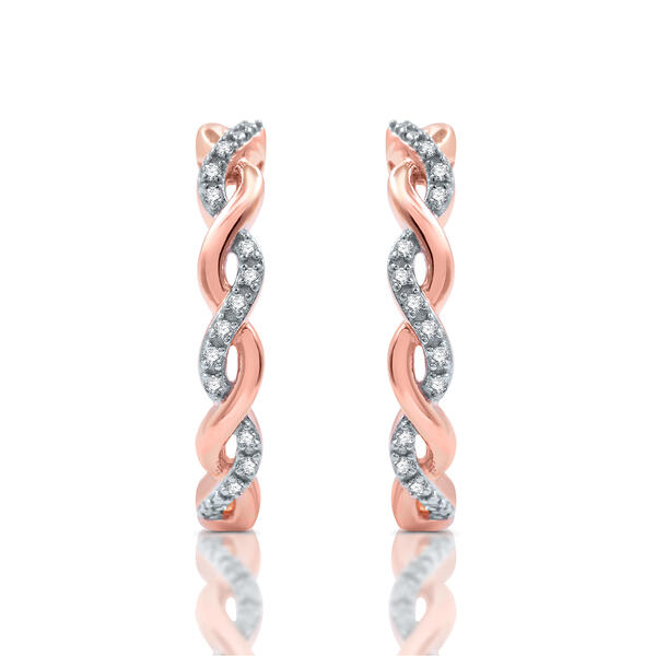 Diamond Classics&#40;tm&#41; Sterling Silver 1/10ctw. Twist Earrings - image 
