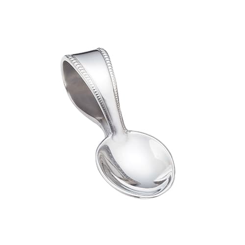 Reed & Barton Baby Beads Curved Handle Spoon - image 