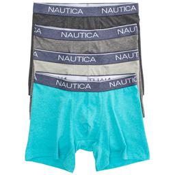Mens Nautica 4pk. Heathered Boxer Briefs - Green/Grey