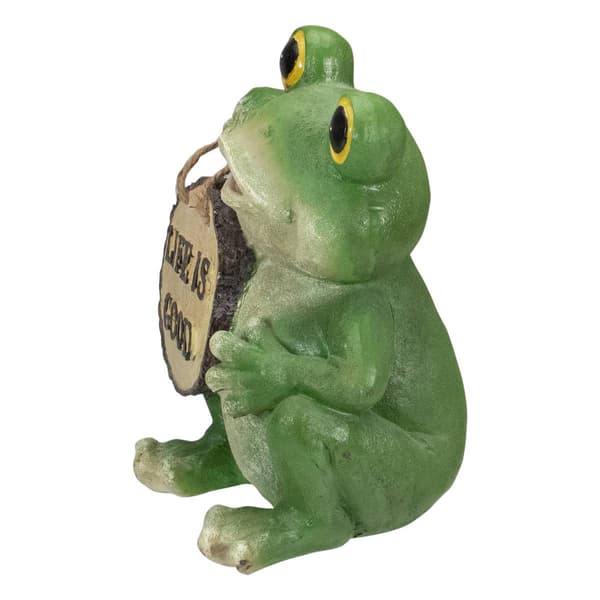 Northlight Seasonal 9in. Life is Good Frog Outdoor Garden Statue