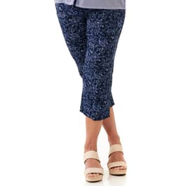 Plus Size Briggs Basic Millenuim Paisley Split Hem Capri Pants