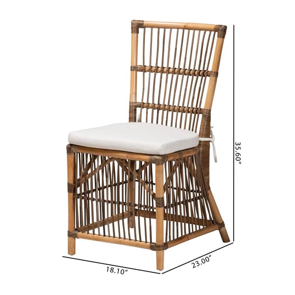 Baxton Studio Kim Bohemian Natural Brown Rattan Dining Chair