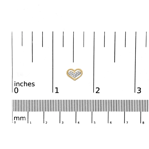 Haus of Brilliance 1/10ctw. Diamond Heart Gold Halo Stud Earrings