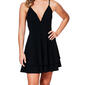 Juniors Emerald Sundae Crepe Lace Back Double Tier Skater Dress - image 3