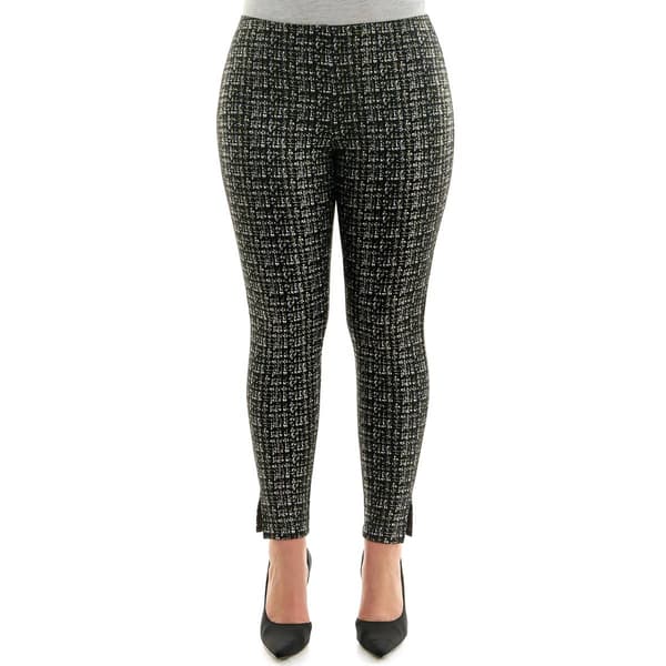Womens Zac &amp; Rachel Pull On Printed Scuba Suede Pants