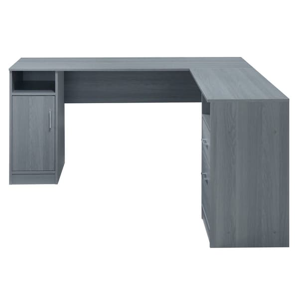 Techni Mobili 59"W Functional L-Shape Desk w/ Storage